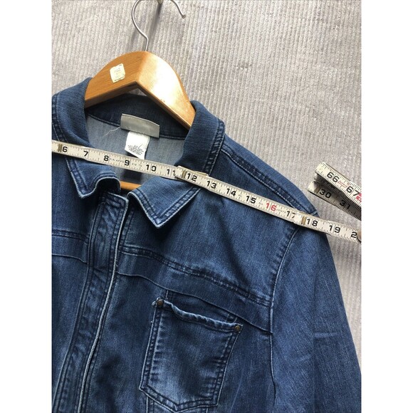 OSO Casuals Women’s Denim Jacket Size 2X Full Hidden Zip Up - Picture 9 of 15